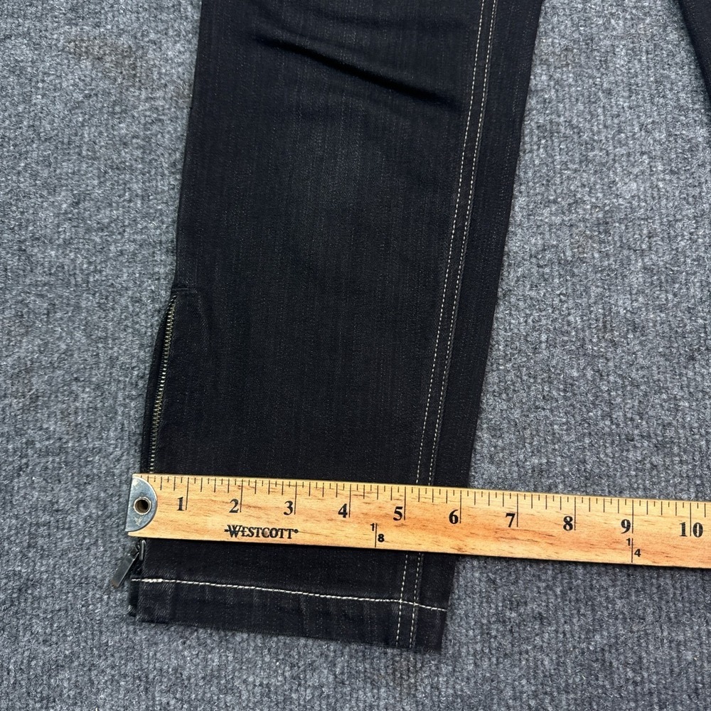 White House Black Market Noir Cropped Jeans Womens Size 0 Black Low Rise Stretch - Picture 6 of 12